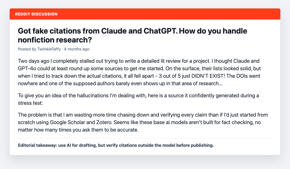 Example of AI citation failure where generated sources looked solid but did not exist