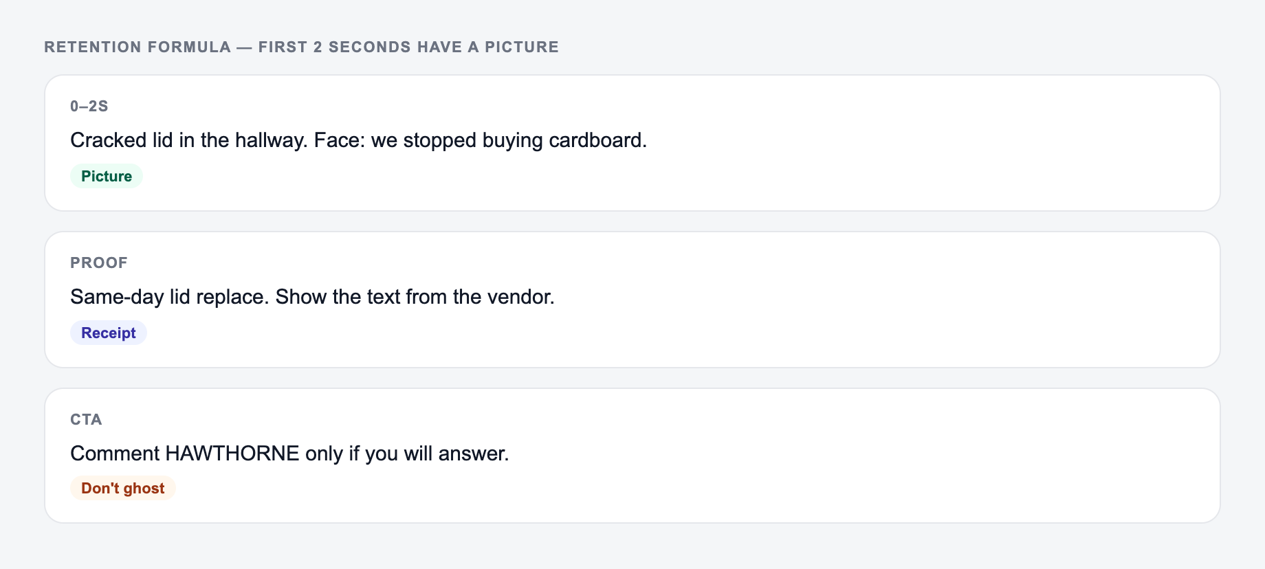TikTok retention — first two seconds have a picture