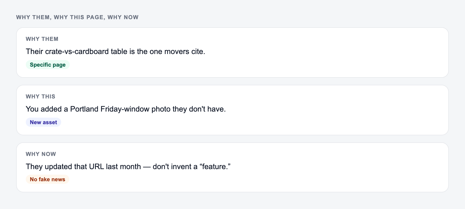 Why them, why this page, why now