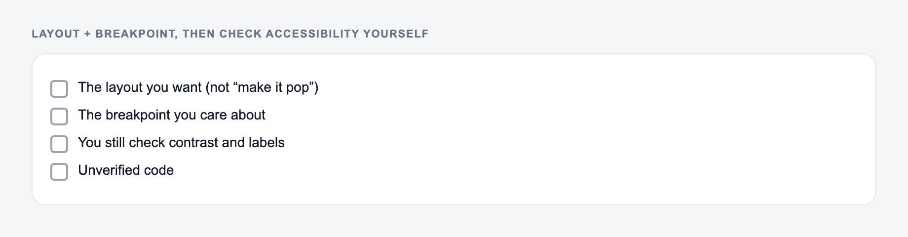 Screenshot from the AI HTML & CSS Code Generator showing HTML/CSS that matches the layout you described, with no invented assets