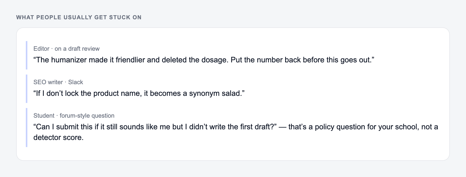 What people usually get stuck on with the AI Text Humanizer