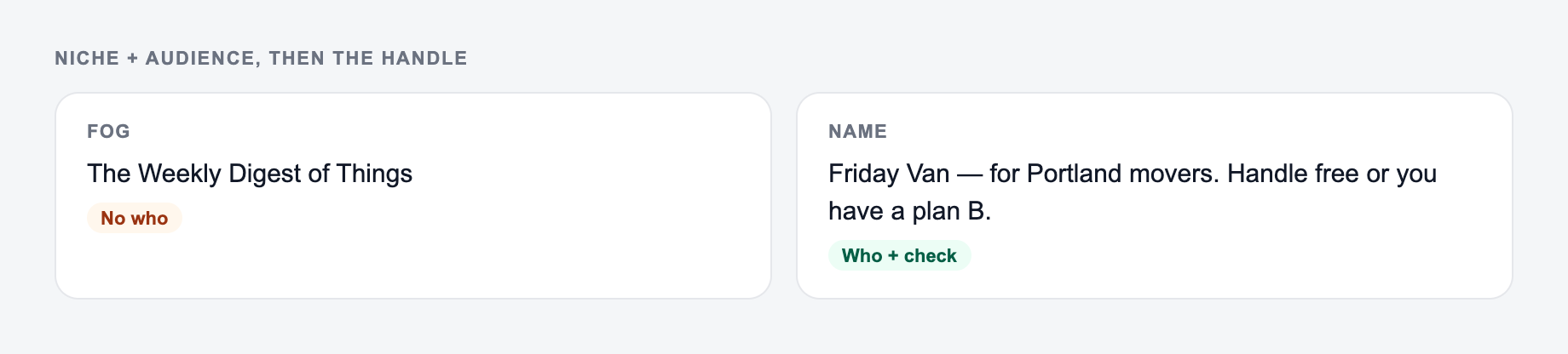 Screenshot from the AI Newsletter Name Generator showing a newsletter name a subscriber can remember
