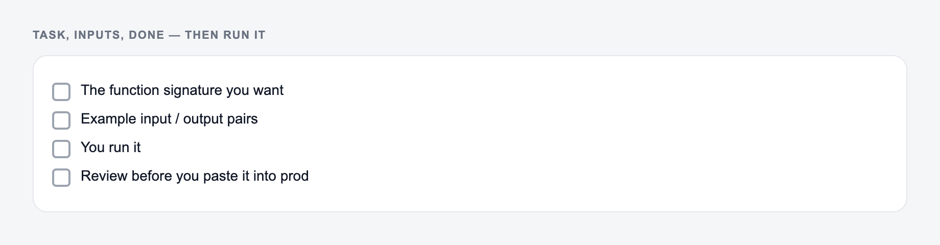 Screenshot from the AI Python Code Generator showing Python that uses the names you typed, versus a guessed library
