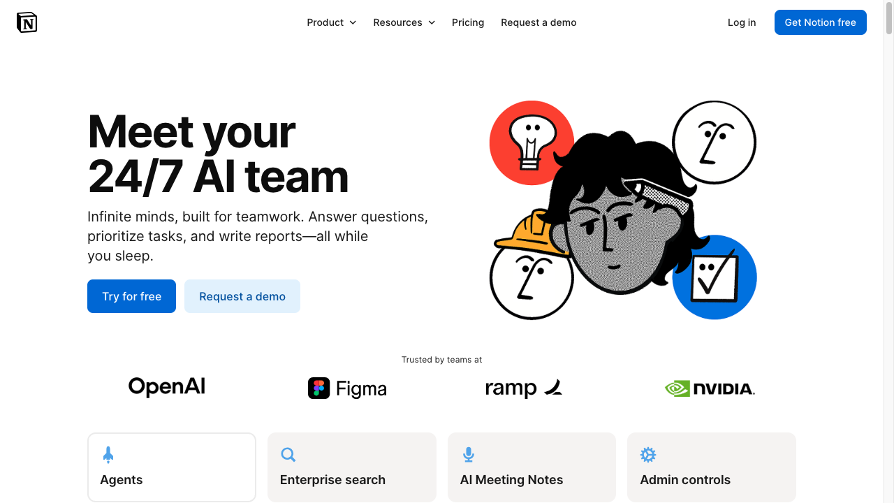 Notion AI product page