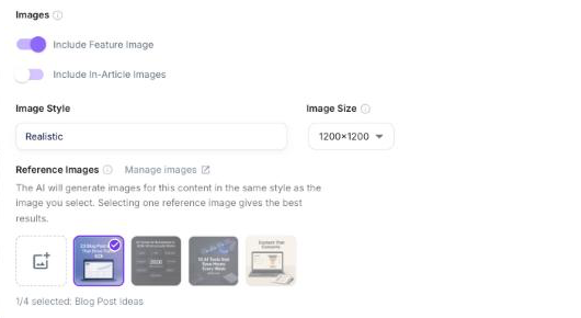 Selecting a reference image