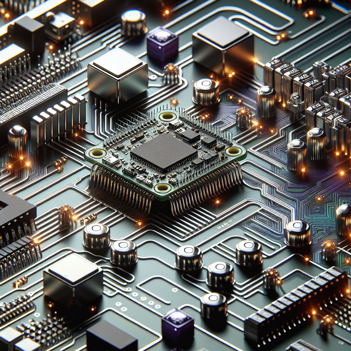 A circuit board with a Raspberry Pi device connected to various sensors.