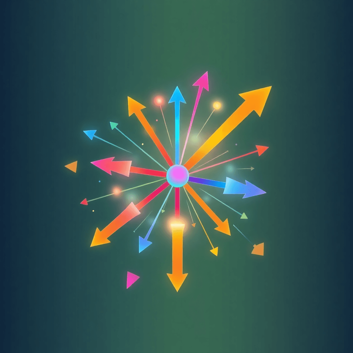 Abstract illustration of vibrant arrows and interconnected nodes spreading outward with glowing accents on a modern gradient background, symbolizing growth and innovation.