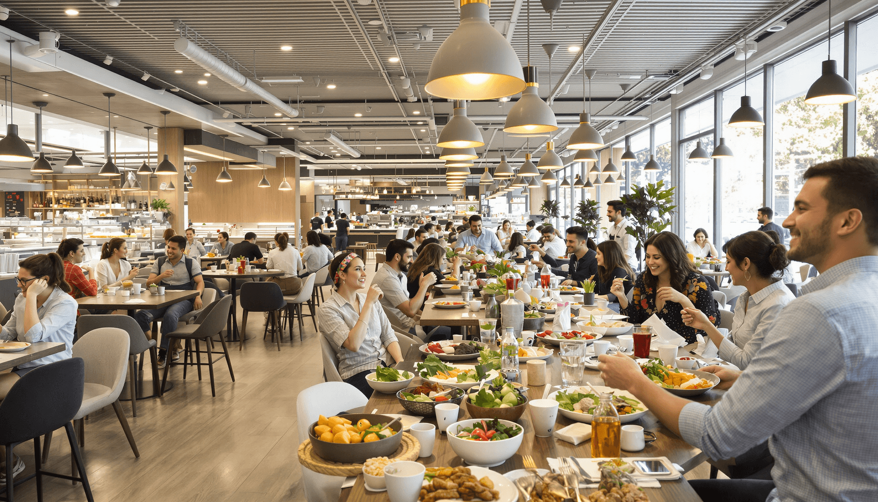Top Lunch Restaurants Near You – Fresh & Tasty Picks 2025 2 Bright, modern lunch restaurant interior with professionals enjoying colorful meals in a comfortable, inviting atmosphere featuring fresh ingredients and vibrant dishes.