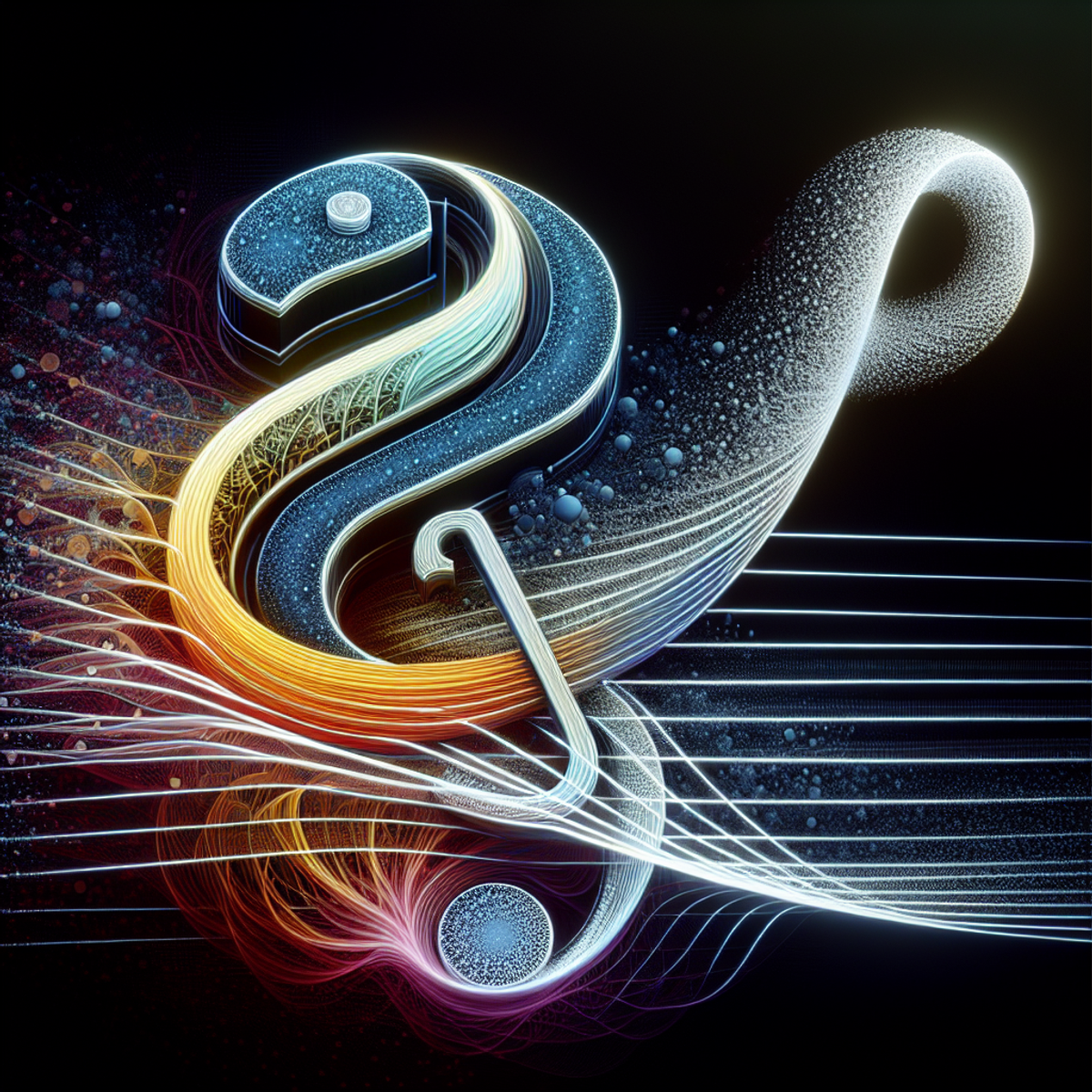 A musical note intertwined with the Python programming language logo.