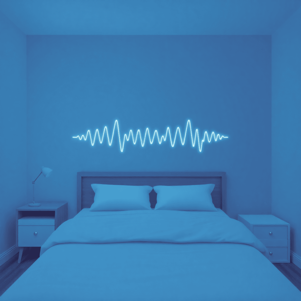 A serene bedroom at night