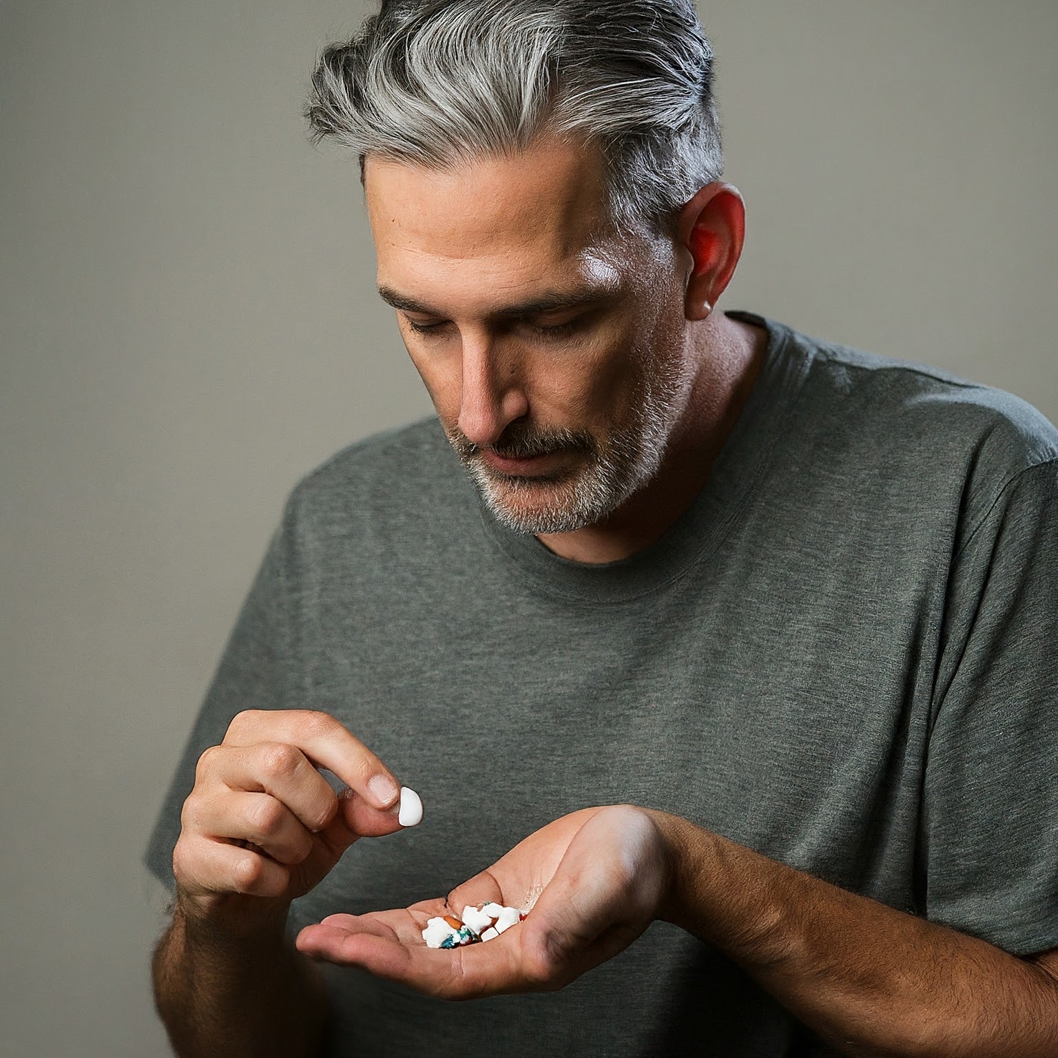 Man taking sleeping pills