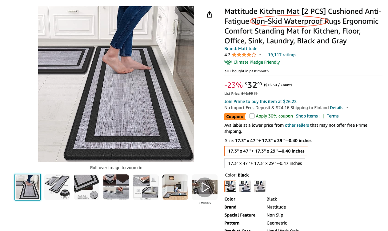 Example of an amazon product with compelling details