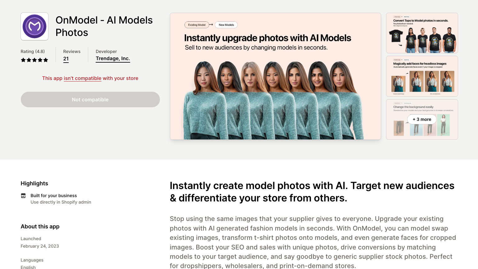 OnModel for Shopify product photos