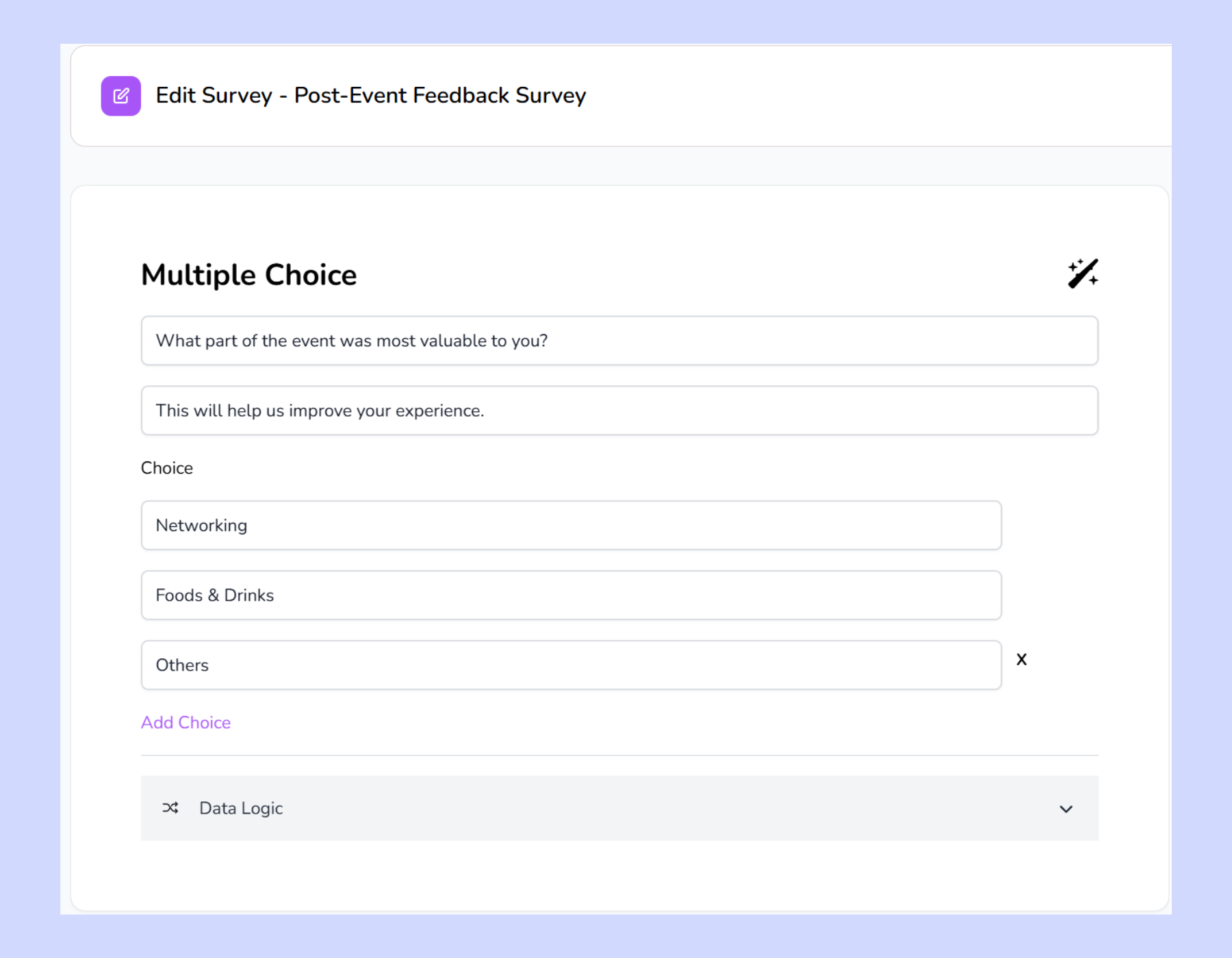 Event Survey- multiple-choice
