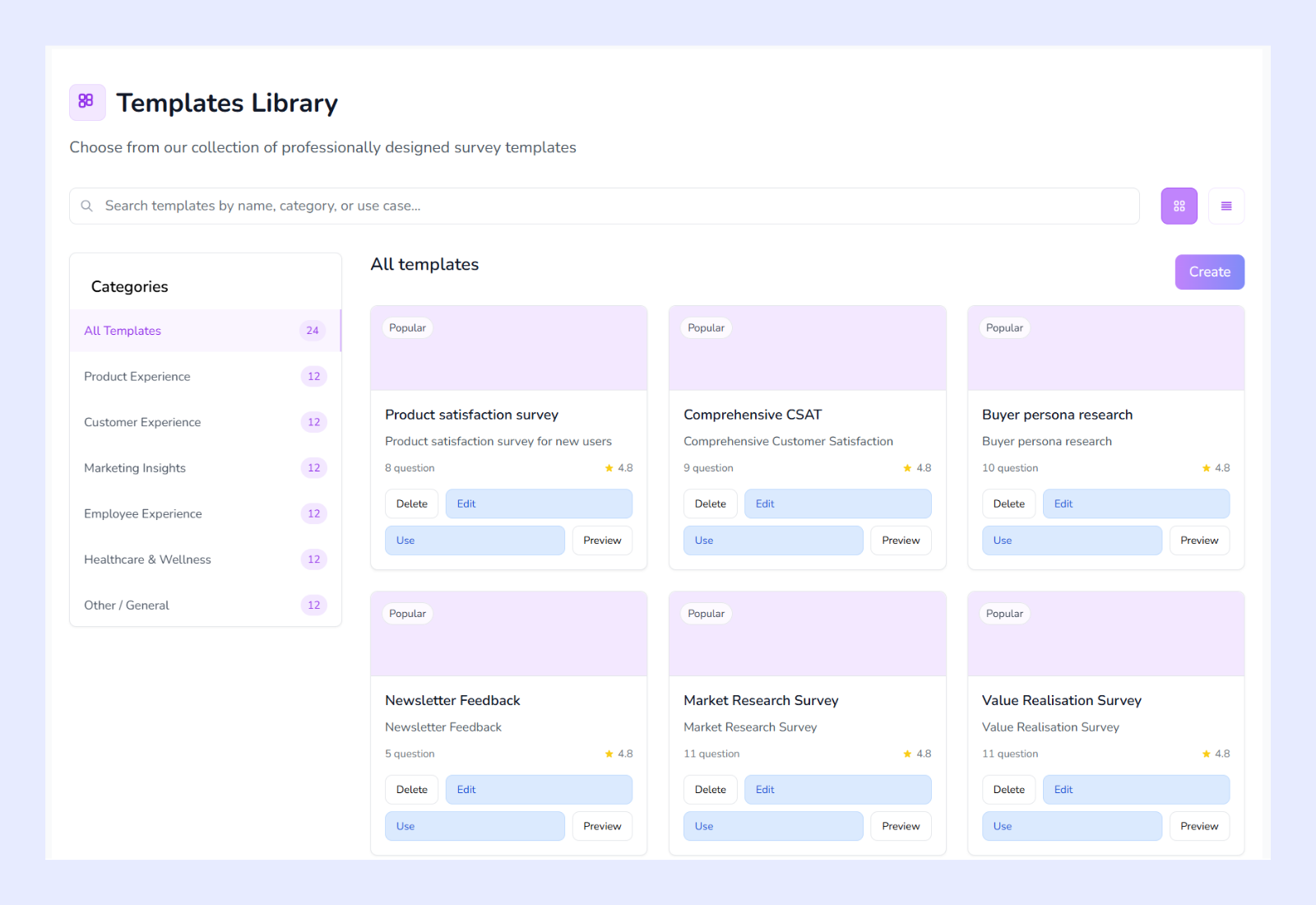 Customer Feedback Survey Templates
