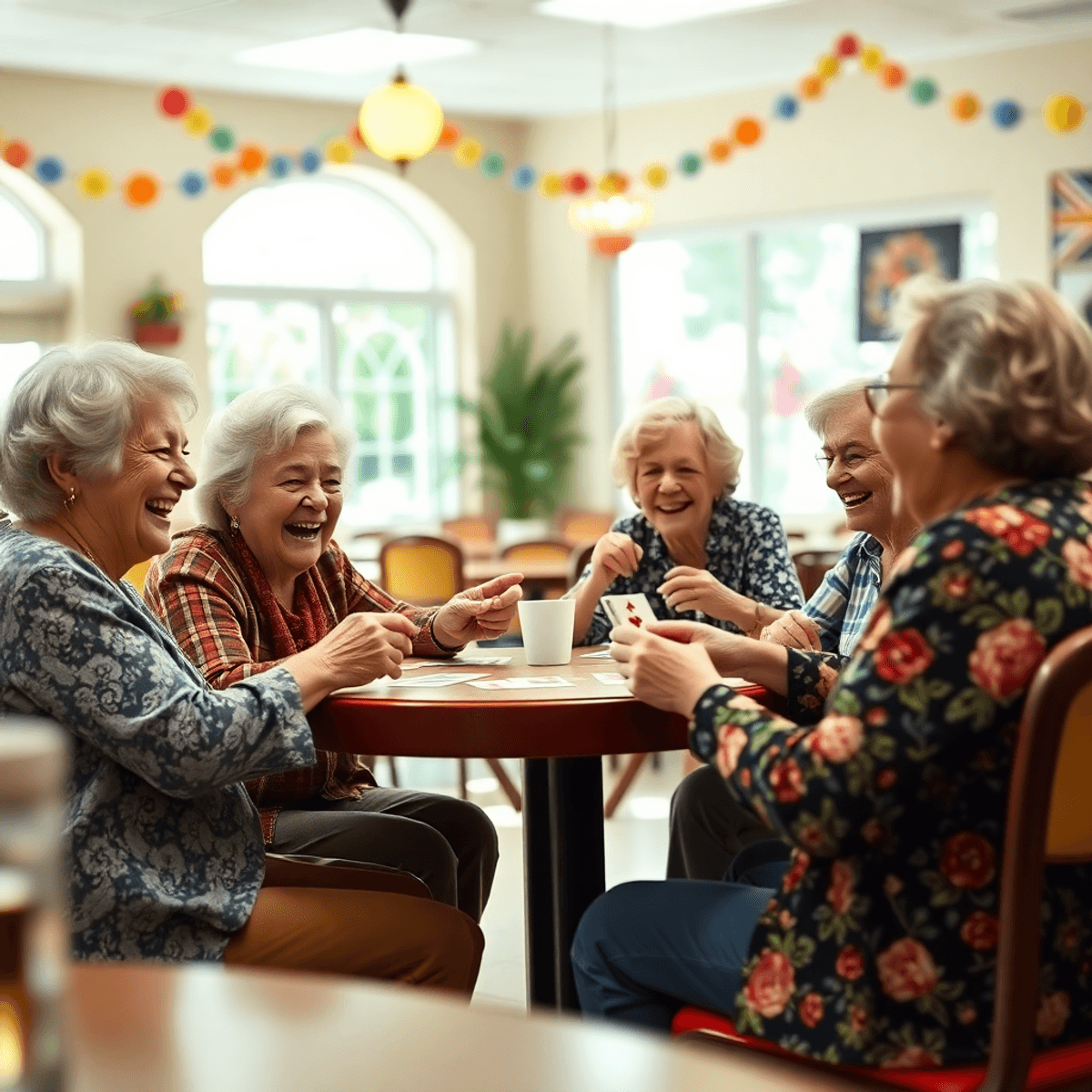 Senior women in an assisted living facility
