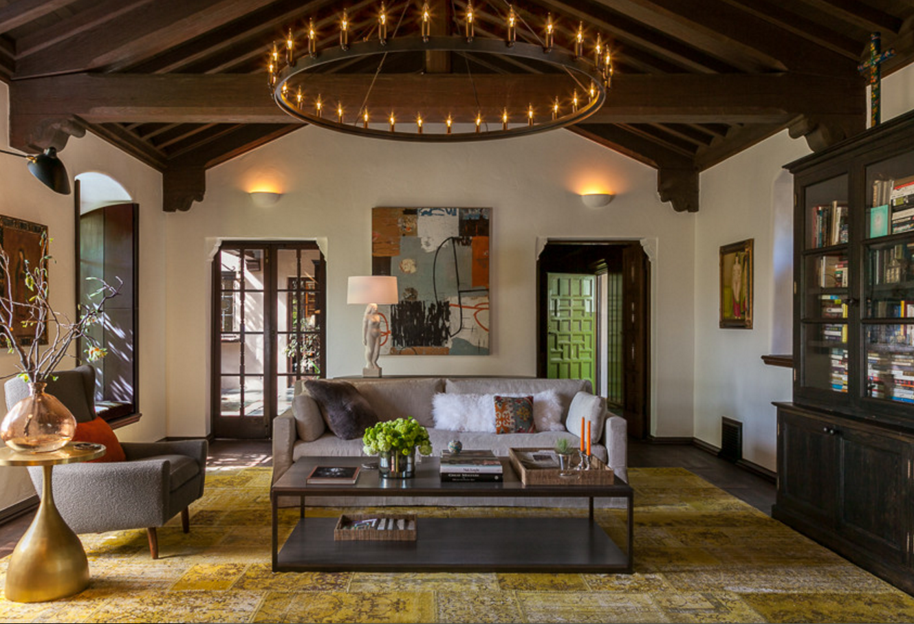 A Yellow Patchwork Turkish Rug for a Vibrant Living Room