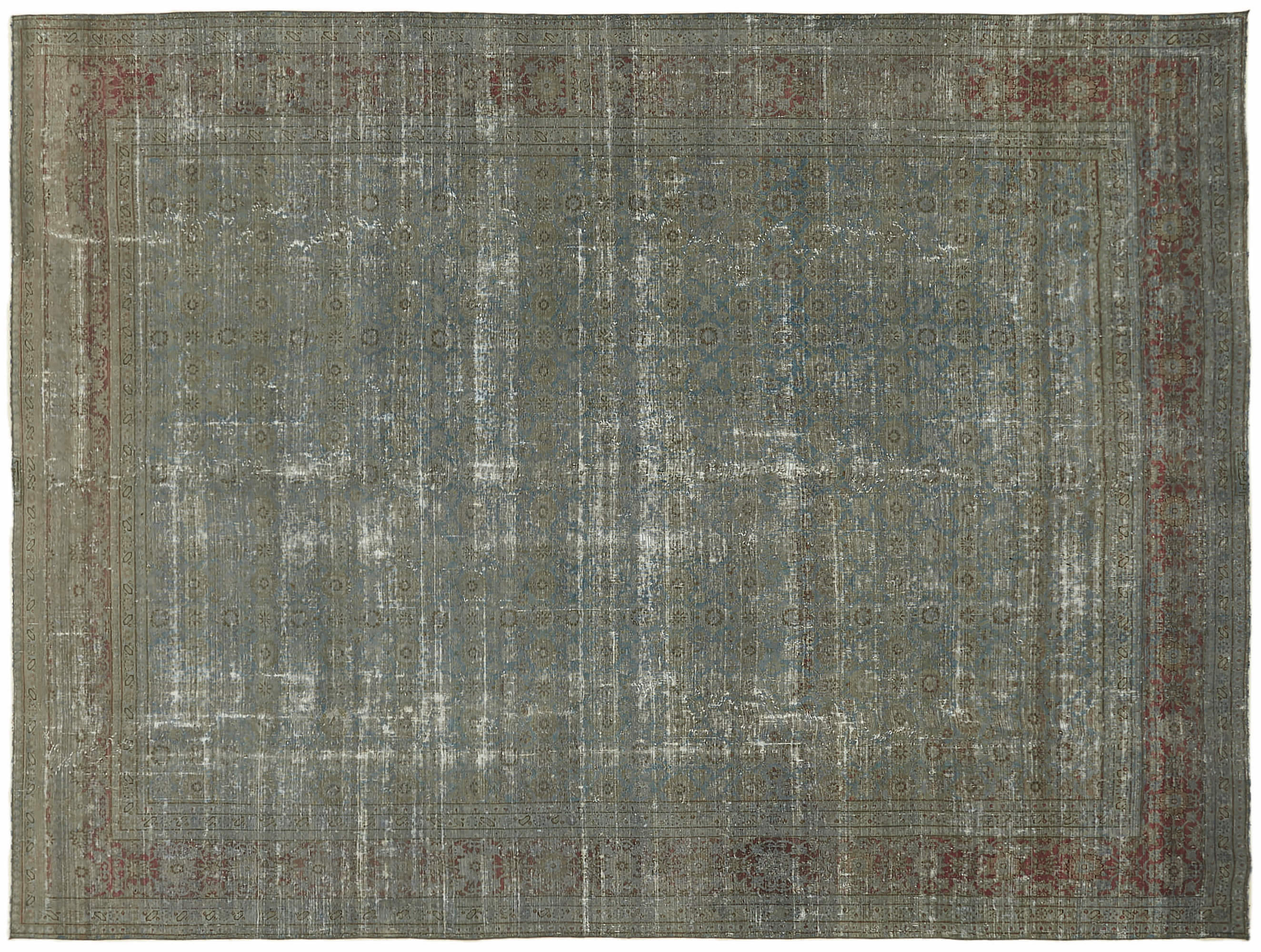 Embrace the beauty of heritage with this grey distressed Persian rug. Its unique design and muted tones add depth and sophistication to any room, making it a stunning focal point for your decor