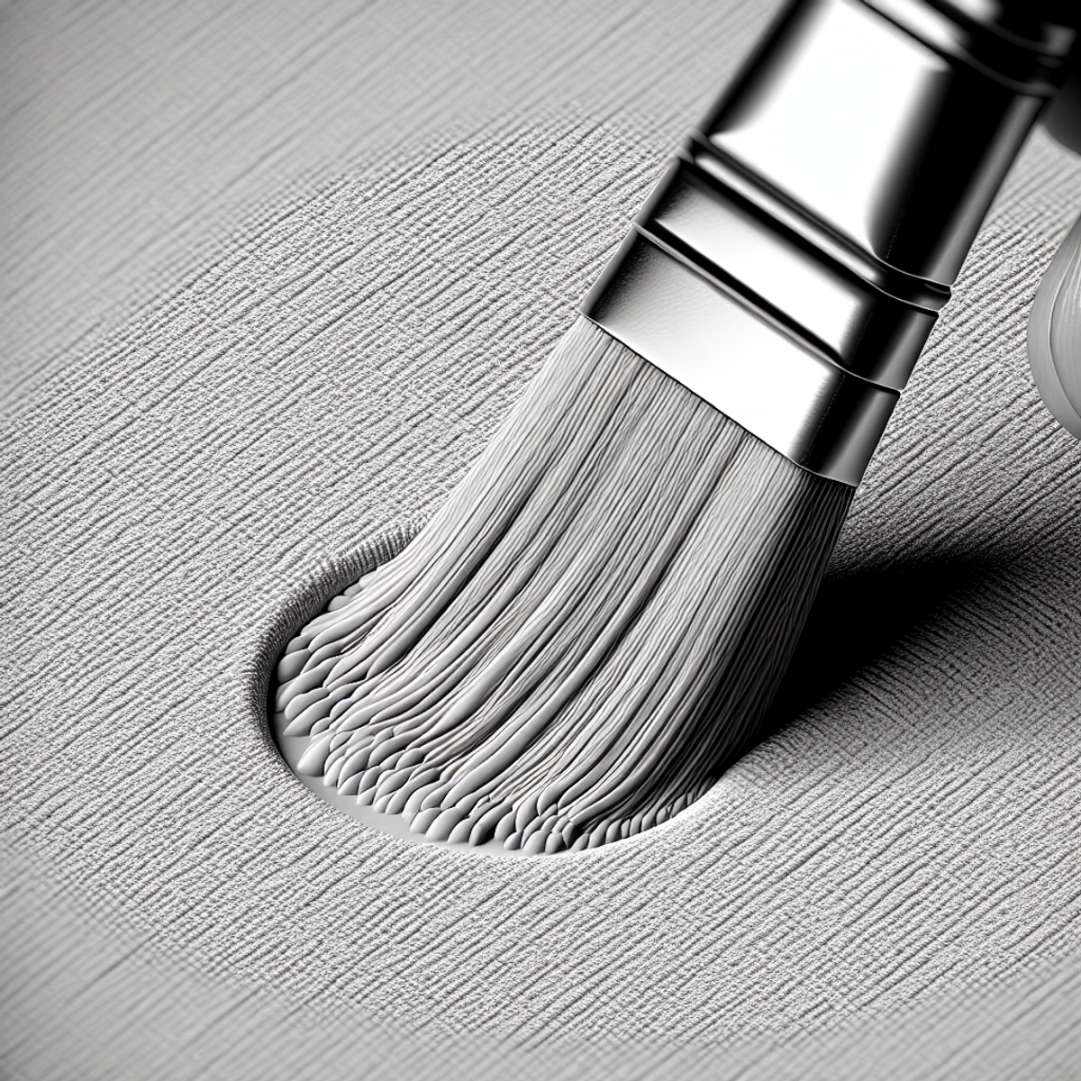 A close-up image of a paintbrush applying primer to a canvas.