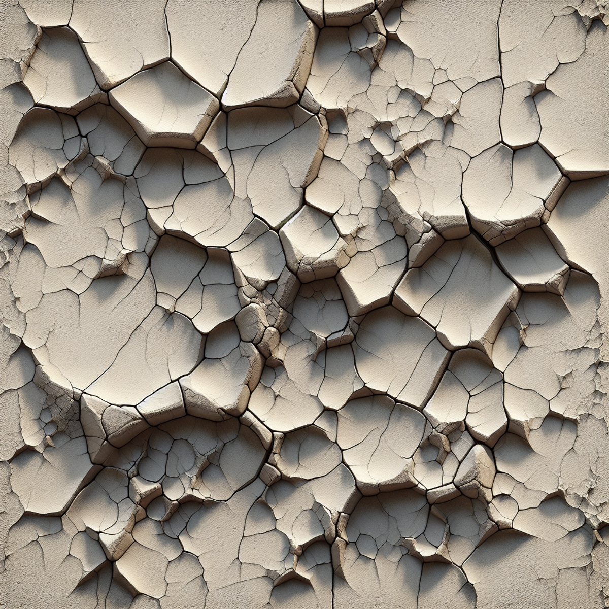 Cracked stucco wall with weathered paint.