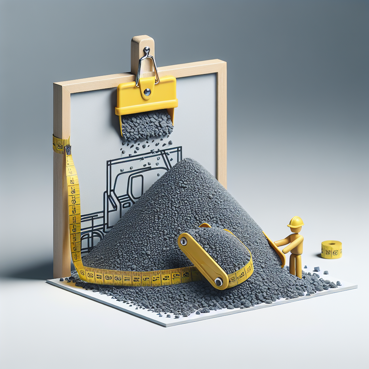 A pile of gravel with a measuring tape next to it for scale.