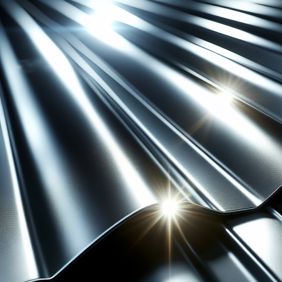 Sleek, modern metal roof reflecting sunlight.