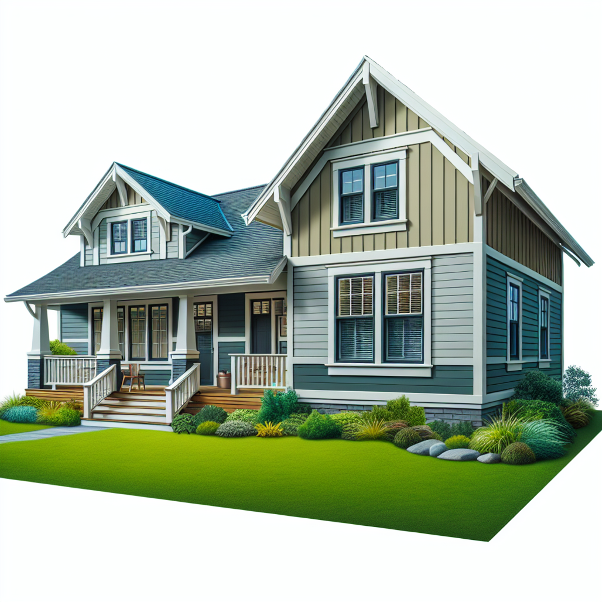 A house with bright red board and batten vinyl siding, showcasing its durability and charm with a well-maintained lawn in the front.