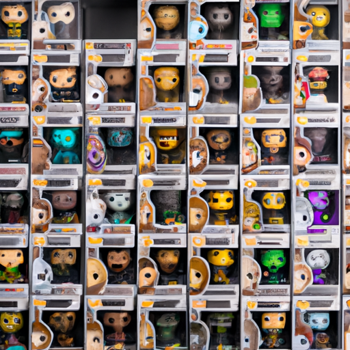 "A collection of Funko Pop figurines displayed inside protective cases."
