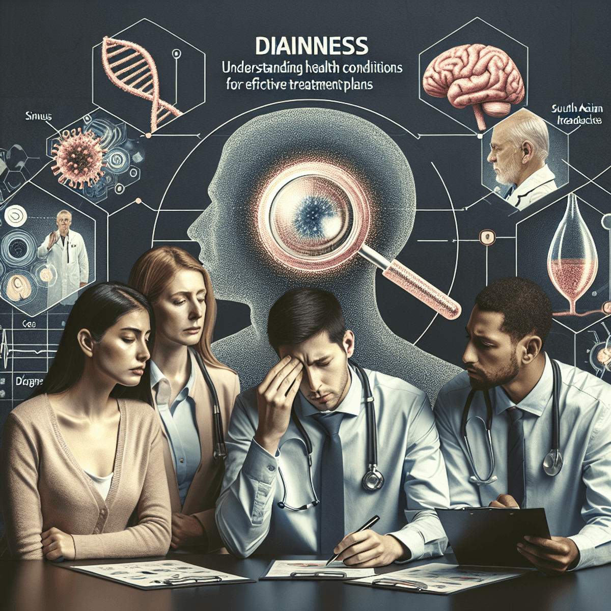 Sinusitis Migraine Treatment Center 5 A vibrant digital art illustration of a human head with colorful brain waves, symbolizing the connection between brain and headaches.