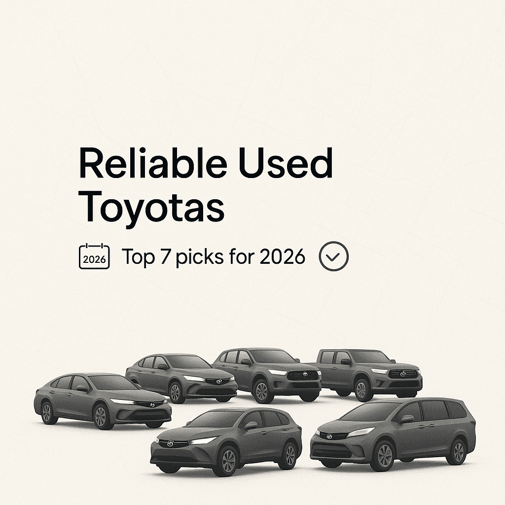 Top 7 Reliable Used Toyota cars to Buy in 2026