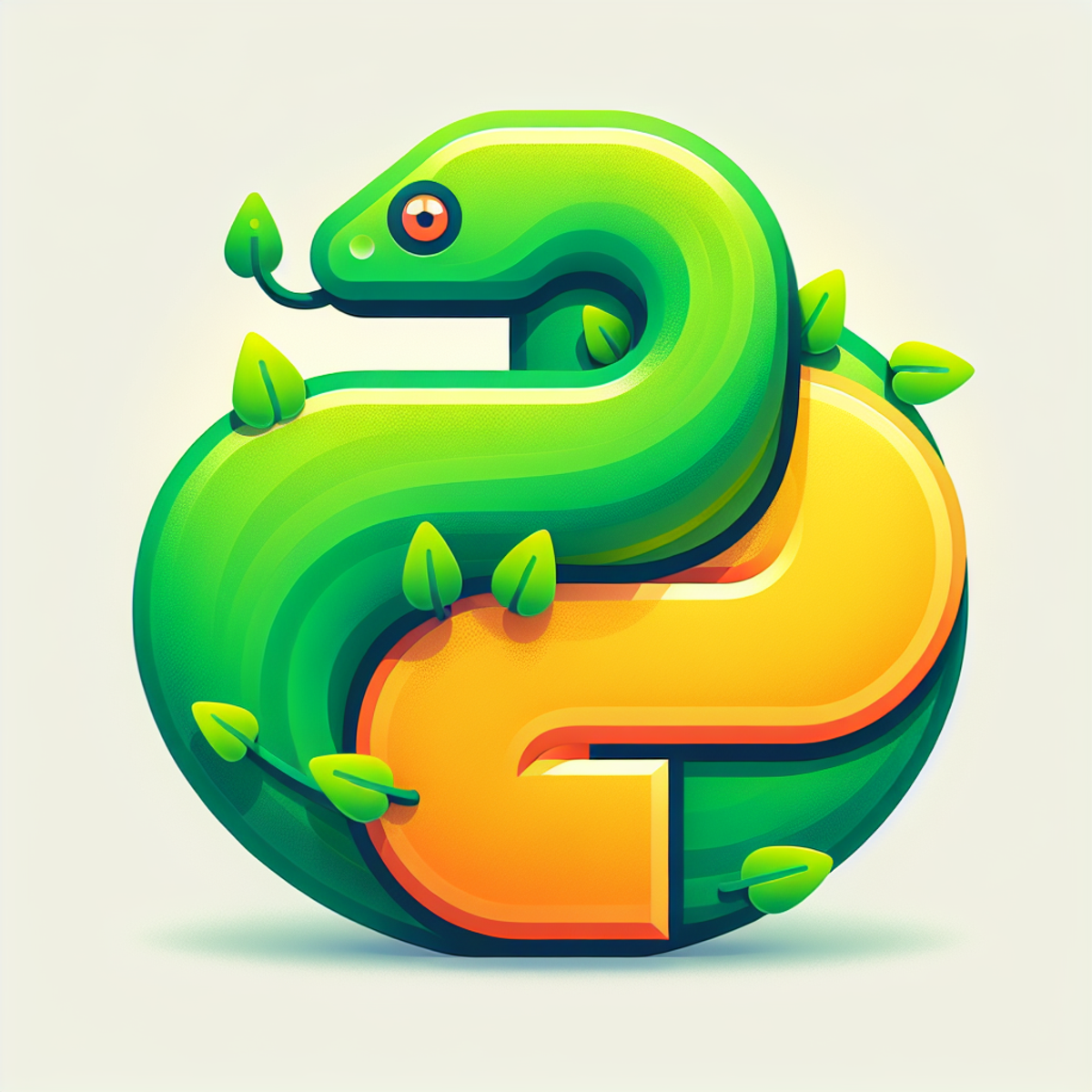 A vibrant green python wrapped around a lambda symbol.