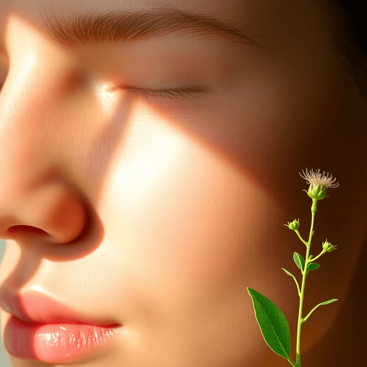 7 Must-Know Human EGF in Skincare Insights That Will Transform Your Routine 1 Radiant, close-up skin glowing with smooth texture beside a delicate botanical—capturing the rejuvenating power of Human EGF in Skincare for firmness, renewal, and youthful luminosity.