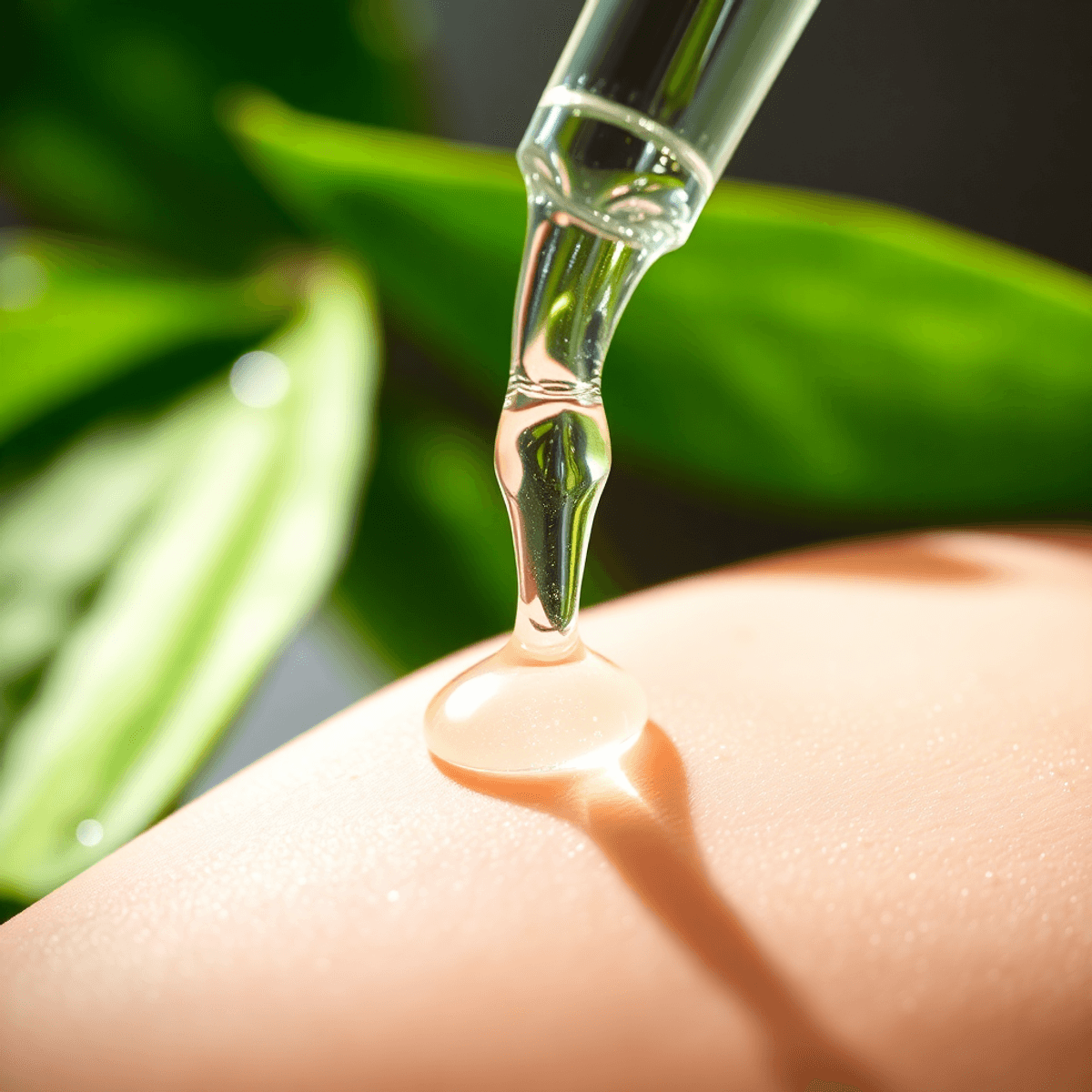 7 Expert Rules for Choosing the Best Serum for Microneedling in 2026 1 Close-up of a serum dropper applying glowing serum onto smooth, radiant skin with soft light and blurred green leaves in the background in an article about Best Serum for Microneedling.