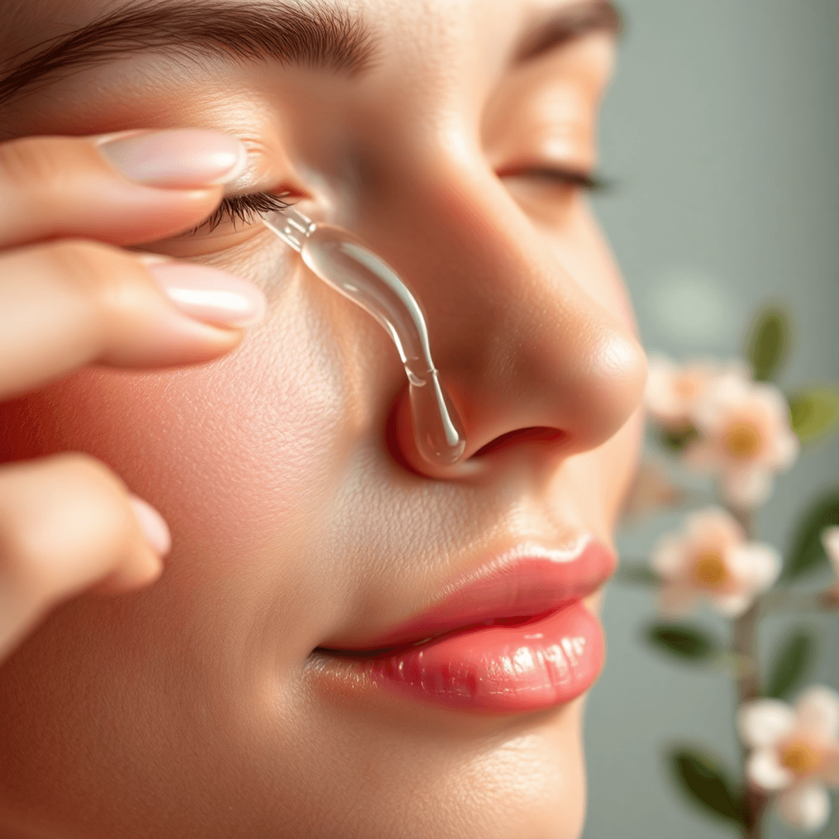 11 Essential Mesenchymal in Skincare Breakthroughs for Healing, Safety, and Smoother Skin 1 Close-up of a serum drop gliding onto smooth skin, illustrating the rejuvenating potential of Mesenchymal in Skincare for repair, recovery, and post-microneedling renewal.