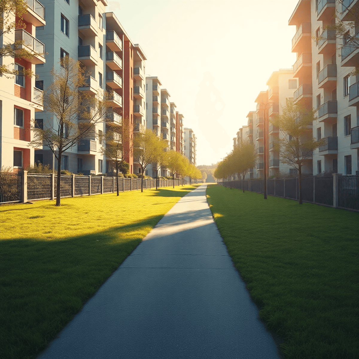 Share real experiences from investing, buying, selling, and renting condos. Classic Condo Articles A collection of my mistakes when buying a condo!!! (Really bought, really hurt) Sunlit pathway through a quiet neighborhood with modern condo buildings, evoking calmness and thoughtful real estate investment.