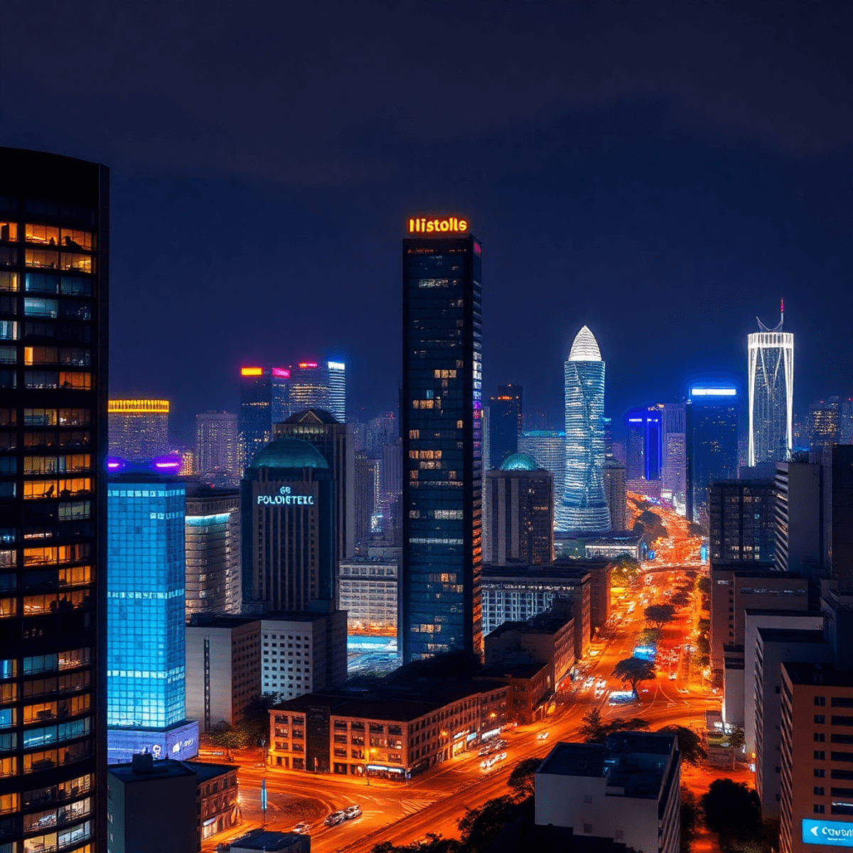 after comeback from most developed Africa city Nairobi in Kenya. I spotted that value of the night lights is grater than I thought Nighttime São Paulo cityscape with glowing skyscrapers and streetlights, highlighting digital connectivity and SEO in a vibrant urban setting.