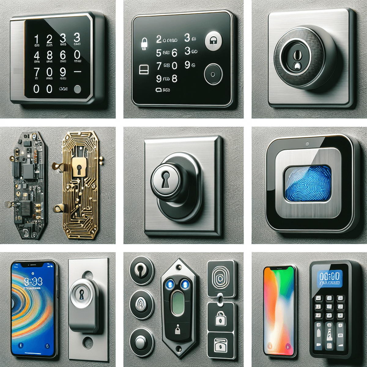 A digital art representation of a futuristic door lock, symbolizing digital door locks.