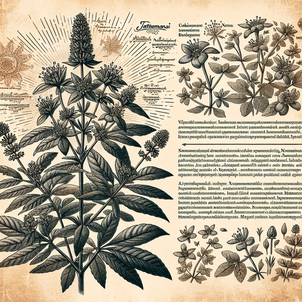 Sumedha Brain Boost Tea 3 A digital art representation of a vibrant Jatamasi flower, symbolizing cognitive support, in a modern abstract style.