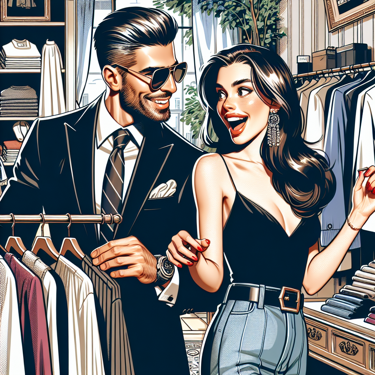 A man and a woman browsing through clothes in a second-hand store. How to Score Big at Thrift Stores in Los Angeles: Insider's Top 10 Tips