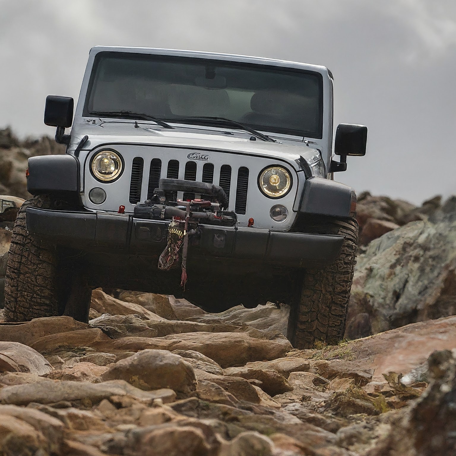 A truck with a large rear view mirror on the back.