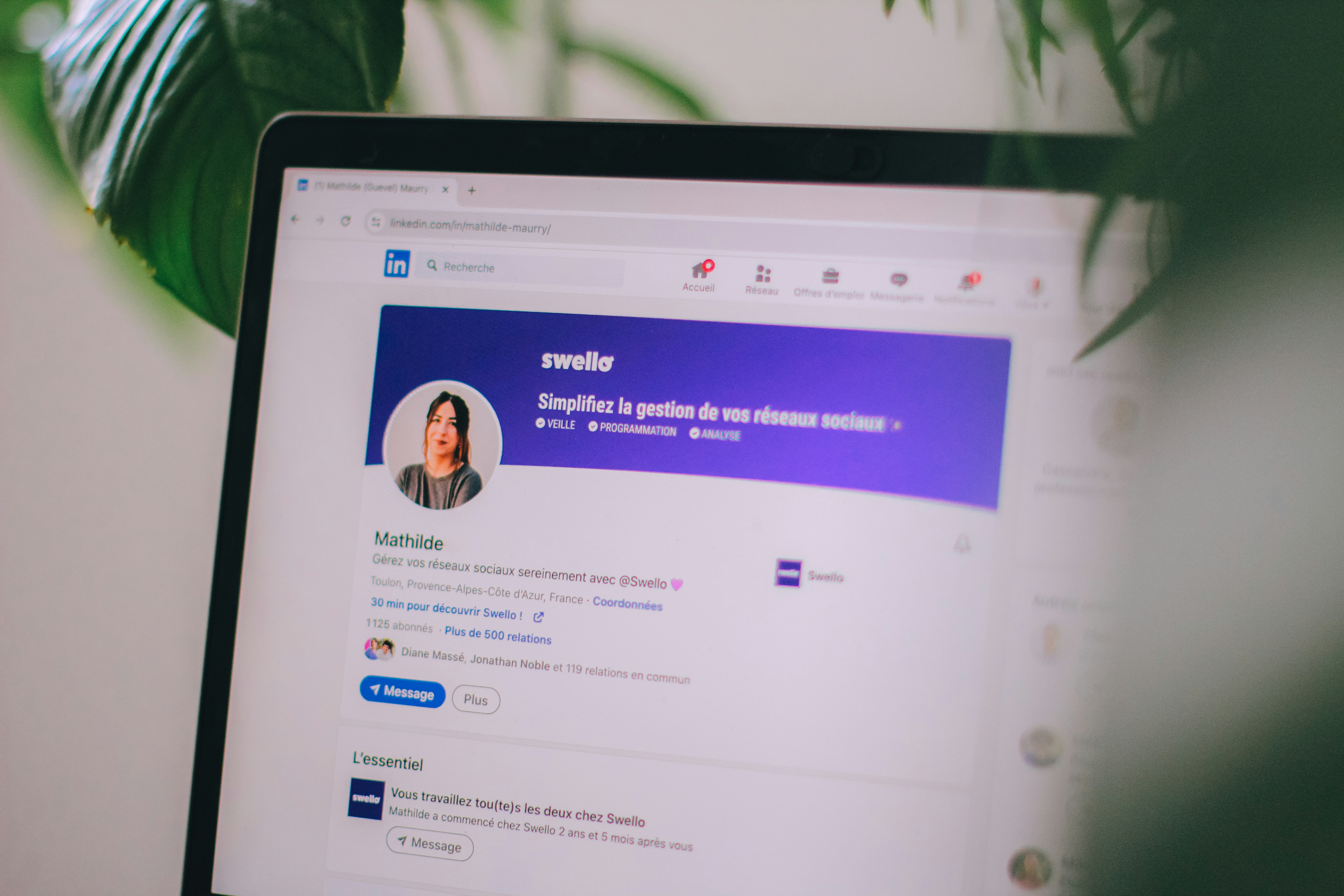 LinkedIn open on a laptop for a high-volume job search