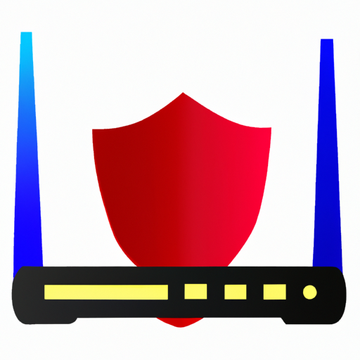 "A wireless router with a shield symbol overlaying it, representing radiation protection."