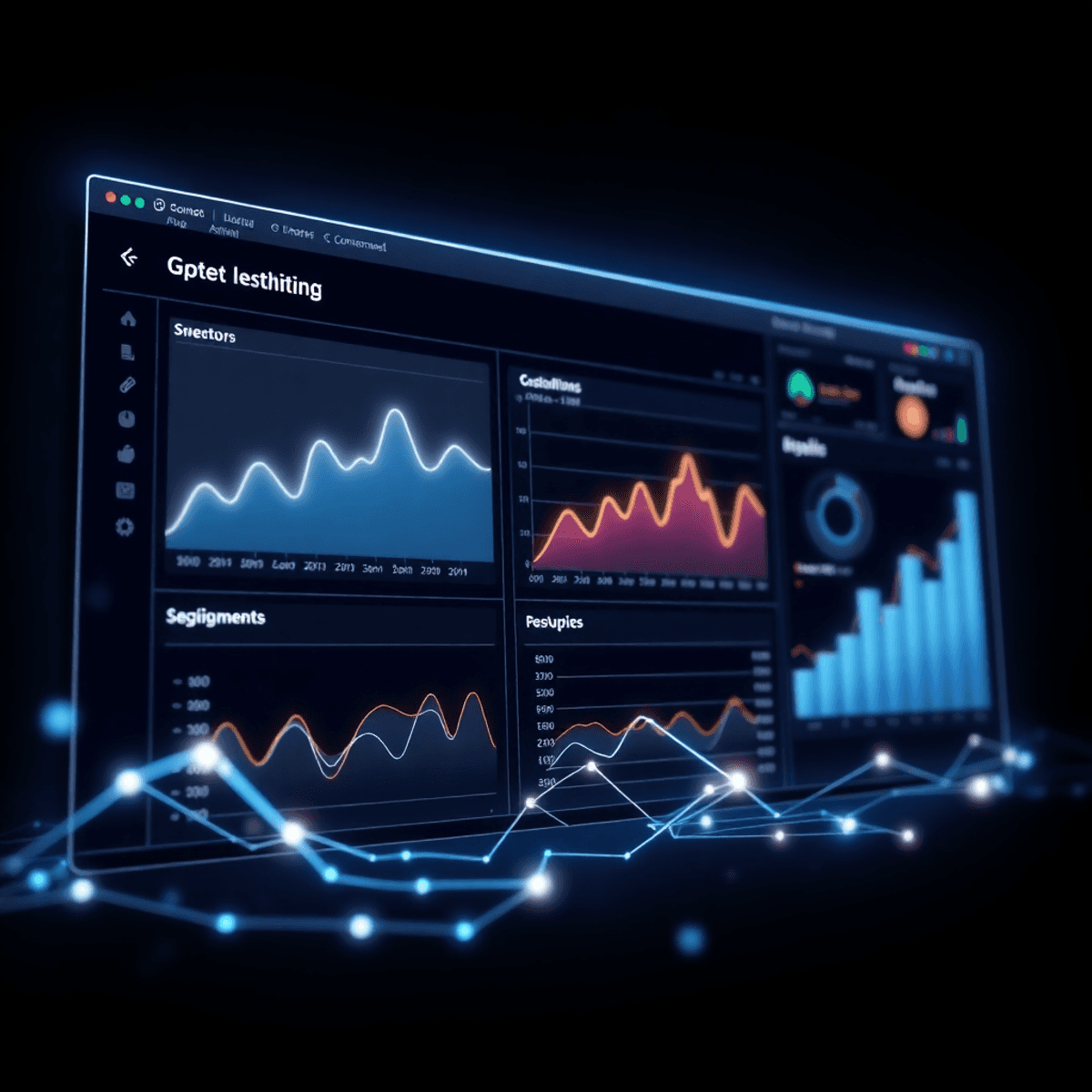 Best White Label SEO Tools for Agencies in 2026: Boost Branding & Client Trust 11 Digital dashboard with glowing graphs, charts, and network lines on a dark background, representing data flow and SEO analytics in a sleek, modern style.
