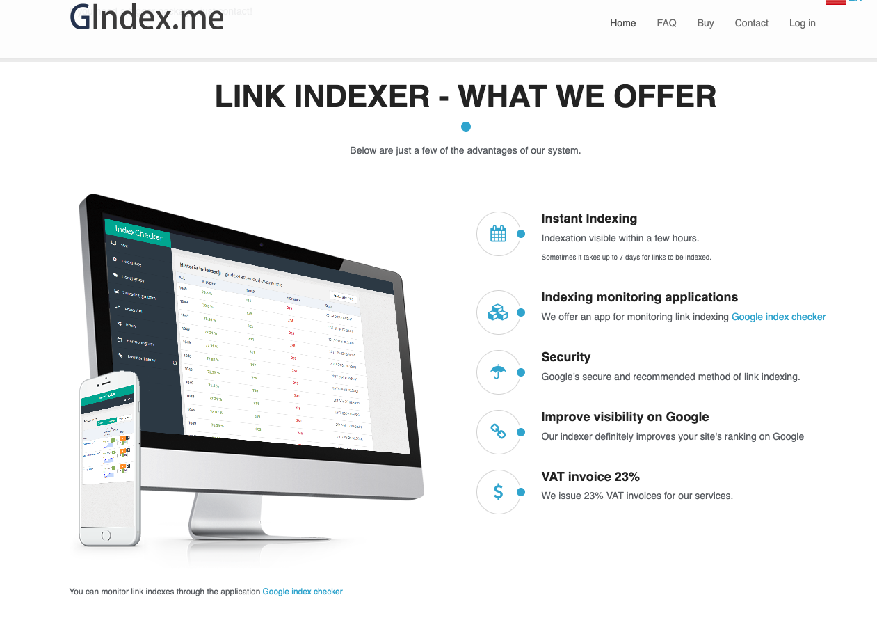 GIndex for indexing other websites' URLs other than your own.