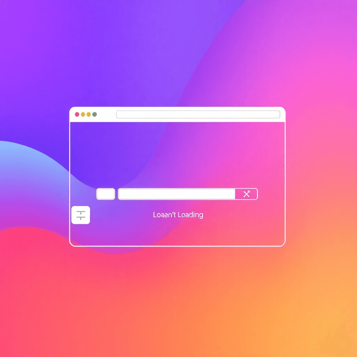 An abstract depiction of a loading webpage, showcasing shifting boxes and text in a calming color palette, symbolizing stability and dynamic engagement.
