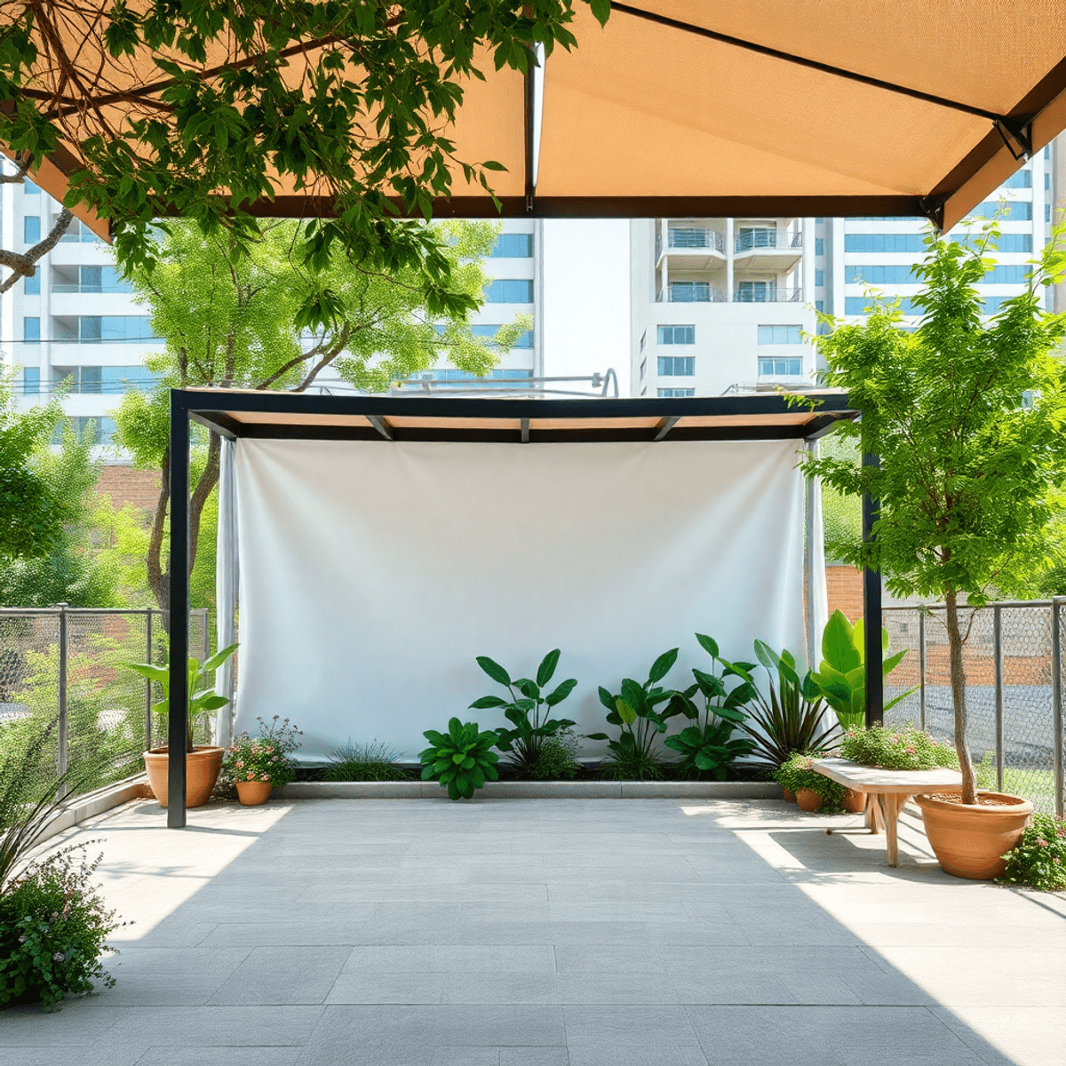 9 Expert Tips for Capturing Stunning Partner Photography A tranquil outdoor photography spot blending greenery and urban textures, featuring a gazebo for weather protection, inviting access, and inspiring surroundings.