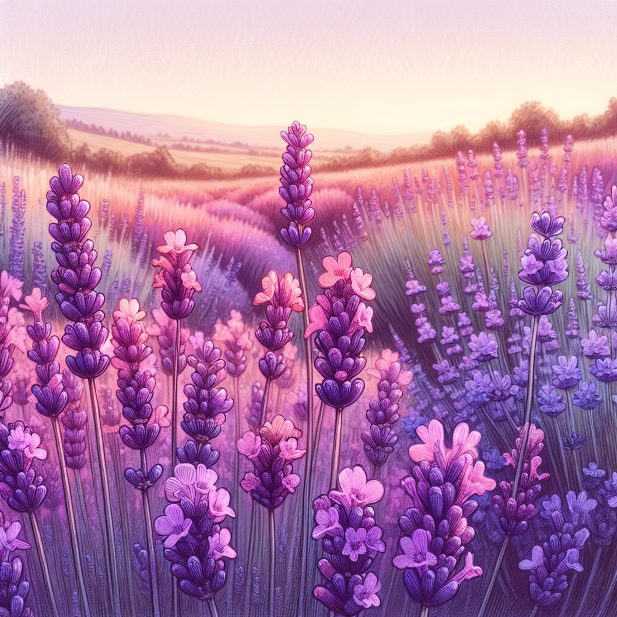 A close-up image of vibrant purple lavender flowers in full bloom, creating a serene and relaxing natural setting.