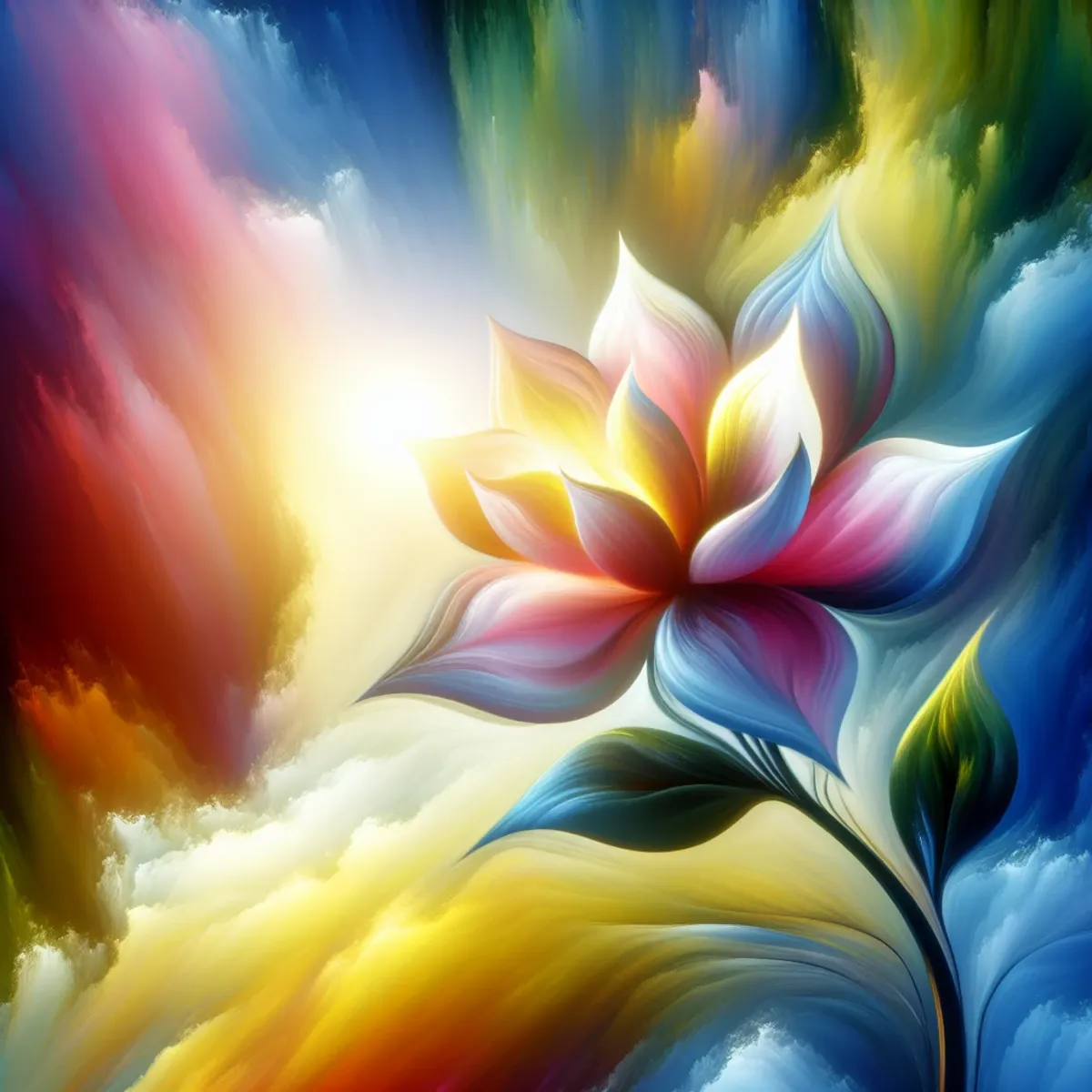 A vibrant, blooming flower with colorful petals opening up, symbolizing growth and hope in overcoming depression.