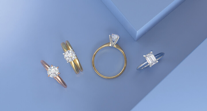 Four different diamond engagement rings