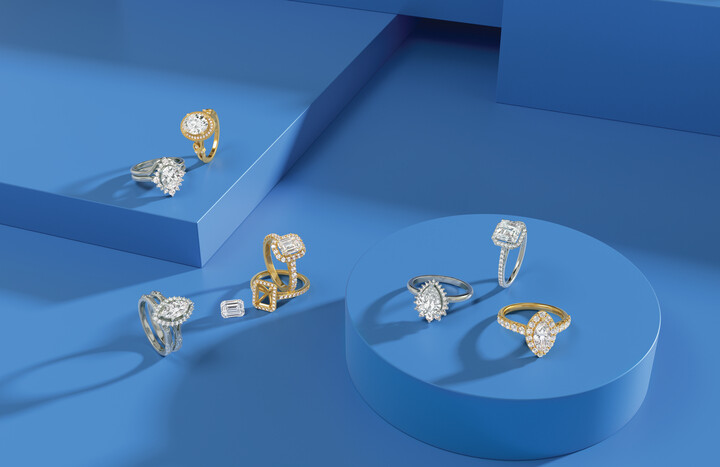 Different types of lab grown diamond rings